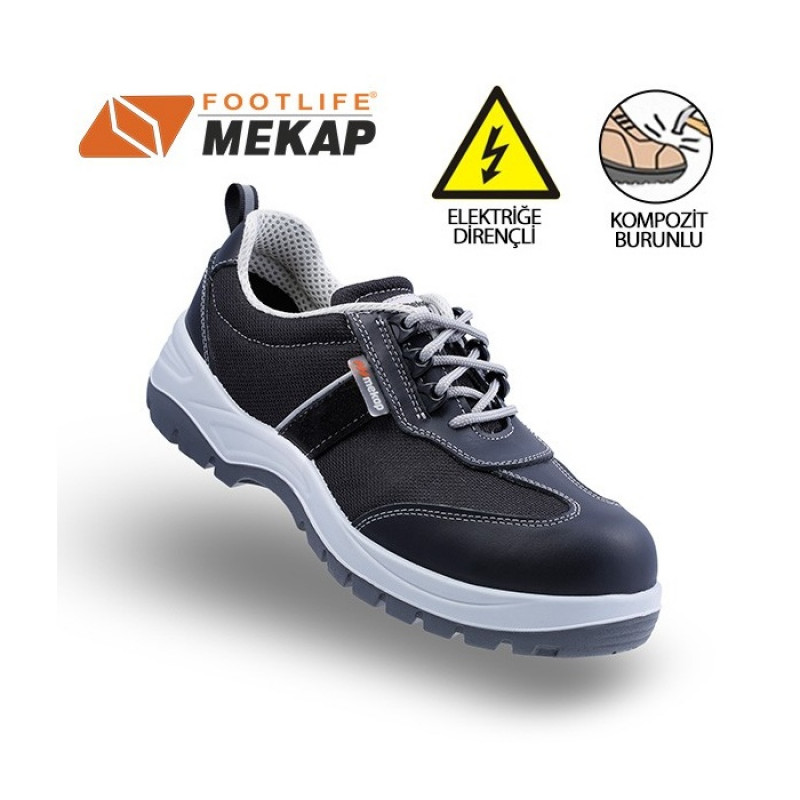 Mekap Policap 232-03 Siyah Gri S1 SRC Elektrikçi Ayakkabısı
