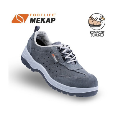 Mekap 240-01 Gri S1 SRC Çelik Burunlu İş Ayakkabıs...