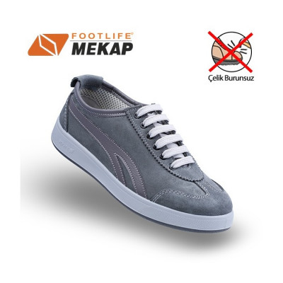 Mekap Comfort 304 Gri Çelik Burunsuz İş Ayakkabısı
