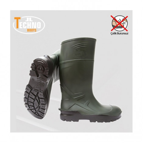 Techno Boots O4 Poliüretan İş Çizmesi Çelik Burunsuz