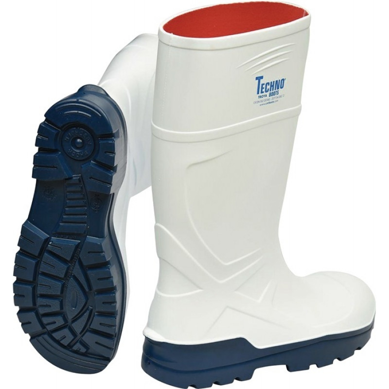 Techno Boots S4 Beyaz Poliüretan Gıda İş Çizmesi Çelik Burunlu