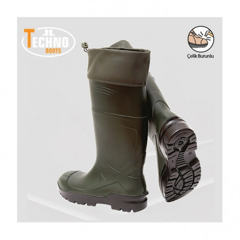 Techno Boots S4 Poliüretan Boğazlı İş Çizmesi Çelik Burunlu