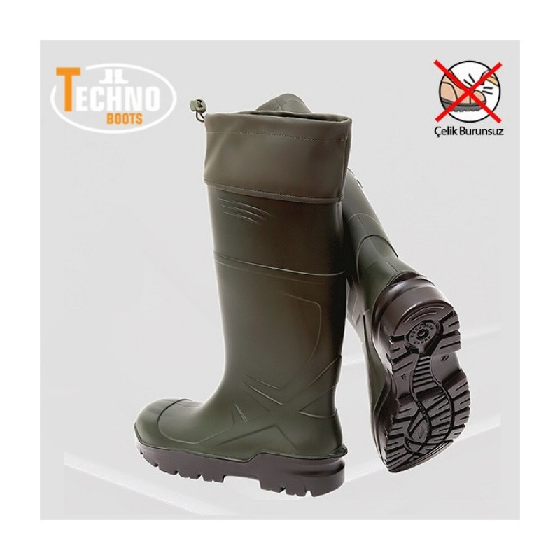Techno Boots O4 Poliüretan Boğazlı İş Çizmesi Çelik Burunsuz